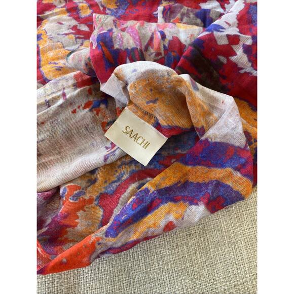 Saachi Infinity Scarf One Size Colorful Floral Art To Wear Bohemian 100% Modal - Picture 3 of 8